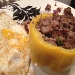 Easy Stuffed Bell Peppers with Fried Eggs
