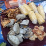Some of the grub from our seafood fest (crappy pic sorry).